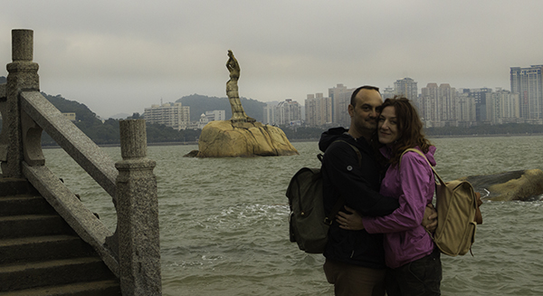 Zhouhai, China.  Fisher Girl Statue in Xianglu bay.